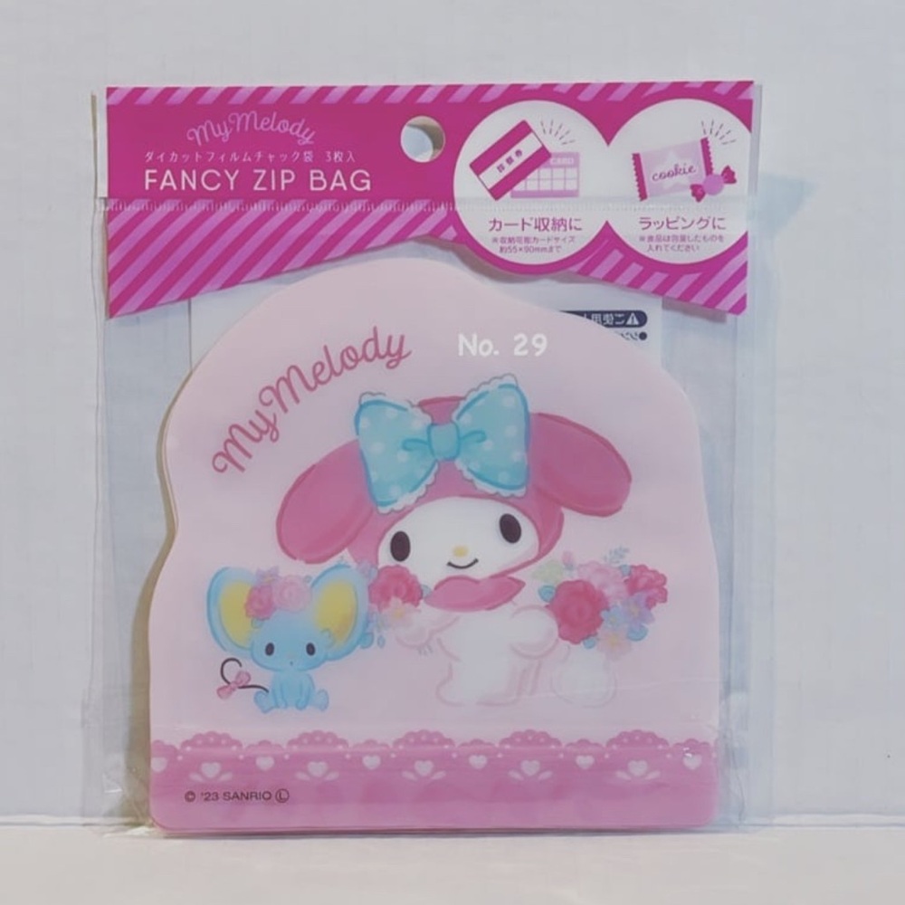 Sanrio My Melody Soft Pink Fancy Zip Bags - 3 pcs.